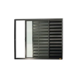 VENEZIANA 3 FOLHAS SEM GRADE LINHA MODULAR - PRETA