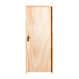  PORTA LISA SIMPLES AMESCLA DE PINUS COM BATENTE CAIXA 7,5CM DE PINUS - COMPLETA 