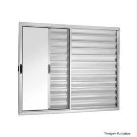 VITRO 3 FOLHAS SEM GRADE ALUM�NIO BRANCA - LINHA LEVE 