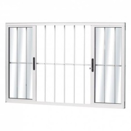 VITRO 4 FOLHAS COM GRADE ALUM�NIO BRANCO -LINHA MODULAR