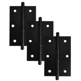 Dobradi�a Linha M�dia  A�o Preta  Com Anel 3" 
