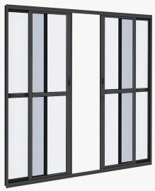 PORTA BALC�O 4 FOLHAS PRETA - LINHA 25 PREMIUM 