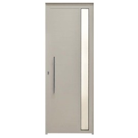 PORTA LAMBRIL BRANCA COM PUXADOR TIRA DE VIDRO - ALUM�NIO LINHA 25 