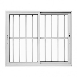 VITRO 2-FOLHAS MOVIES COM GRADE LINHA 25 PREMIUM ALUM�NIO - BRANCO