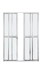 PORTA BALC�O 4 FOLHAS COM FECHADURA LINHA 25- ALUM�NIO BRANCO 