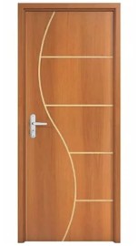 Porta Frisada Imbuia Batente Caixa 11 Ecol�gico, Fechadura, Dobradi�a Completa e Montada no Batente 