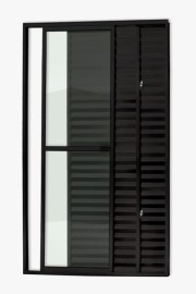 PORTA BALC�O 3 FOLHAS LINHA 25 PREMIUM-PRETA 