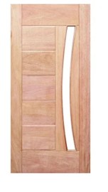 Folha de  Porta Madeira Maci�a Cedro-arana  BBB com Detalhe  Visor Curvo 