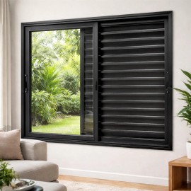  VENEZIANA 3 FOLHAS  LINHA 25 PREMIUM SEM GRADE -  PRETA 