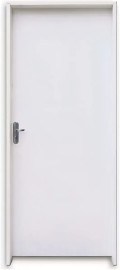 Kit Porta Lisa Fundo Branco Primer com Batente de 7,5cm com Fechadura Dobradi�as -Completa e Montada
