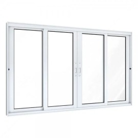 VITRO 4 FOLHAS SEM GRADE LINHA 25 PREMIUM ALUM�NIO - BRANCO  