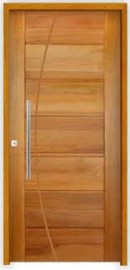 PORTA MADEIRA MACI�A TAUARI BELISSIMA COM FRISO COM NO BATENTE 14CM FECHADURA ROLETE E PUXADOR