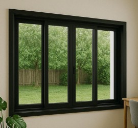 VITRO 4 FOLHAS SEM GRADE LINHA 25 PREMIUM ALUM�NIO - PRETO 