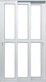 PORTA BALC�O 3 PLANOS COM FOLHAS M�VEIS LINHA 25 COM FECHADURA - ALUM�NIO BRANCO