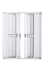 PORTA BALC�O 6 FOLHAS COM FECHADURA ALUM�NIO BRANCO -LINHA 25 PREMUIM 