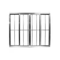 VITRO 4 FOLHAS COM GRADE  ALUM�NIO BRILHANTE -LINHA MODULAR 