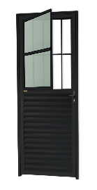 Porta Social Alum�nio Preto linha 25 