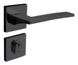  FECHADURA CRISTAL ROSETA QUADRADA 40MM PRETA EXTERNA UNI�O MUNDIAL