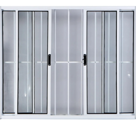 VITRO 4 FOLHAS COM GRADE LINHA ECON�MICA ALUM�NIO BRANCO - LINHA LEVE 