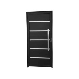 Porta Pivotante Lambril com Friso Alum�nio Preto com Puxador Linha 25 