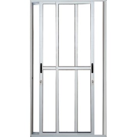 Porta Balc�o 2 Folhas M�veis Alum�nio Branco Com  Fechadura - Linha  25